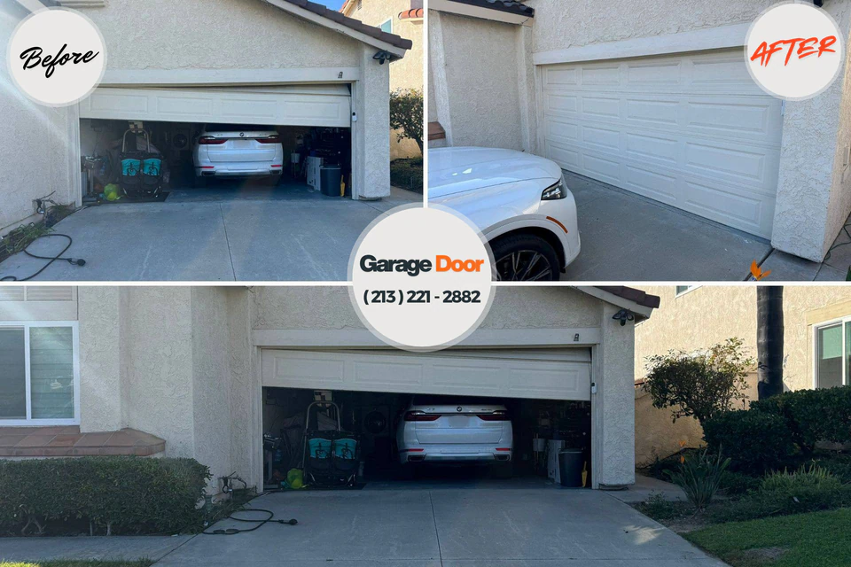Before and after: garage door repair Boiling Springs, PA